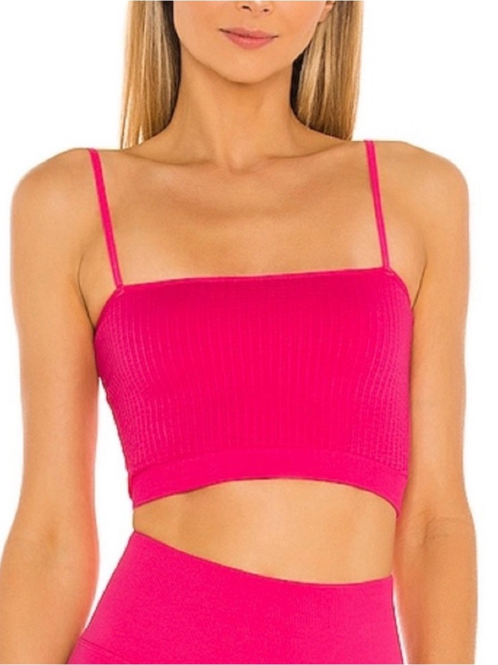 NWOT • Spiritual Gangster Wide Rib Bandeau Cami in “Raspberry” • XS/S